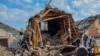 UKRAINE -- Locals clear debris and fix damaged piping in the aftermath of a rocket attack in the Zolochiv settlement of the Kharkiv's area, Ukraine, 14 May 2023,