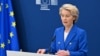 President of the European Commission Ursula von der Leyen gives a press conference on the "Defence package" at the EU Commission headquarters in Brussels on March 4, 2025. (Photo by Nicolas TUCAT / AFP)