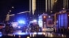 Police and ambulances work next to the Christmas market, where a car crashed into a crowd injuring between "60 and 80 people", according to a spokesman for the local rescue service, on December 20, 2024 in Magdeburg, eastern Germany.